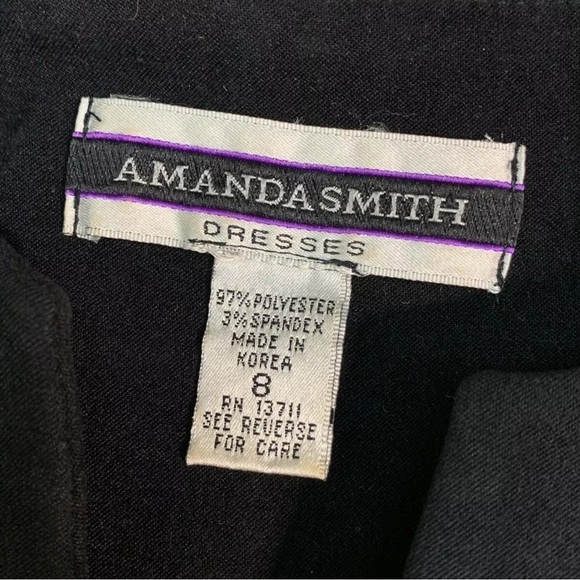 Vtg Amanda Smith Colorblock Buttoned Blazer Jacket Career Brown Black Size 8 - Picture 8 of 9